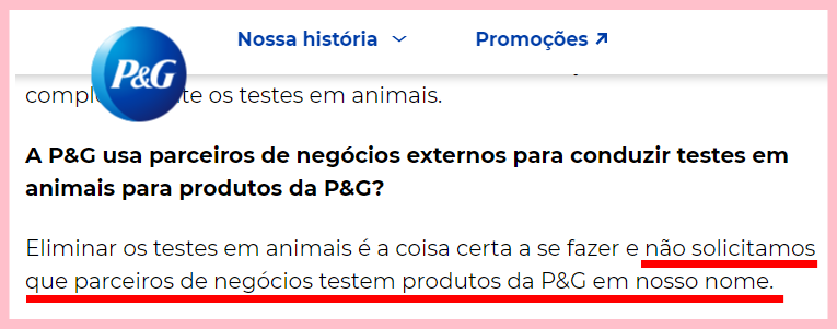 P&G realiza testes em animais. Confira comprovações! (2019)