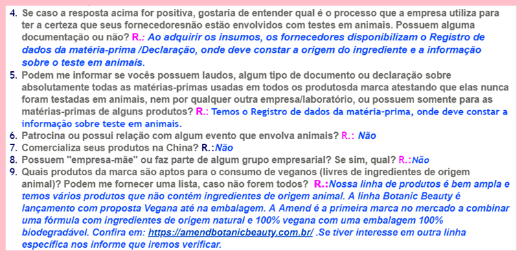 Amend testa em animais em 2020? Não é vegana ou cruelty-free?